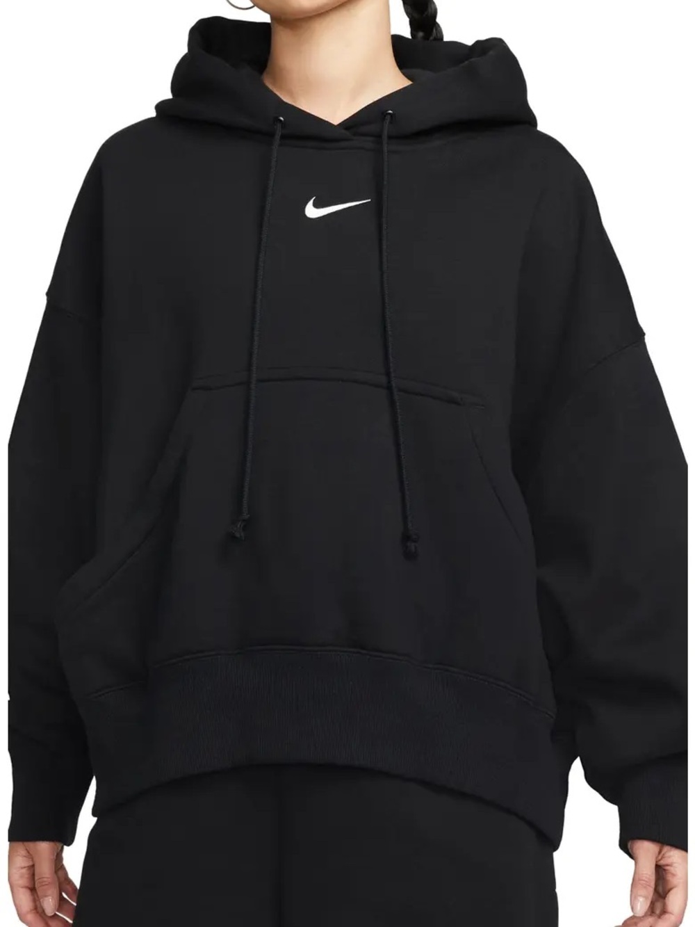Nike Sportswear Phoenix Fleece Over Oversized Pullover Hoodie Black Size XL